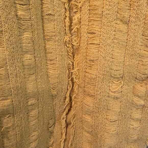 Pink Lilly Sweater Mustard Yellow Super Soft Size Small Distressed Oversized - Picture 9 of 9